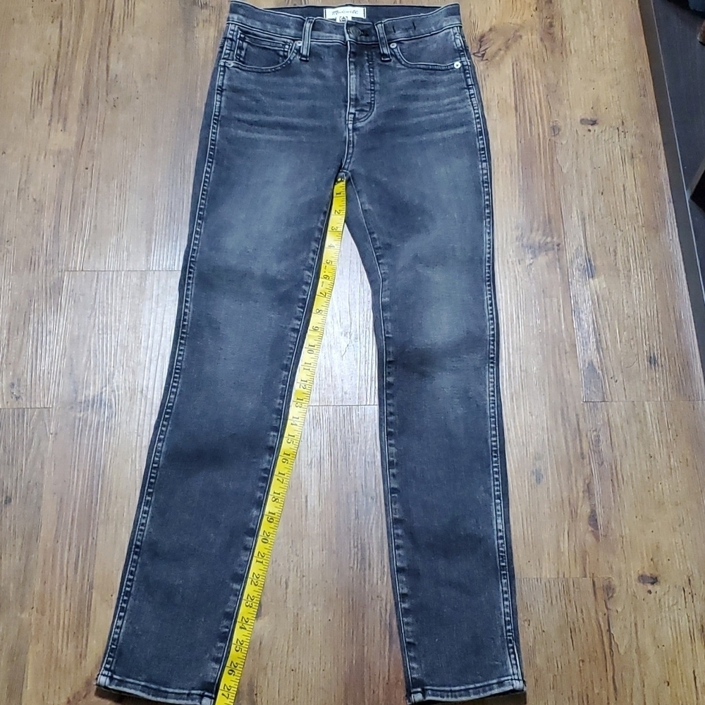 Madewell 10" high-rise skinny jeans grey wash like new